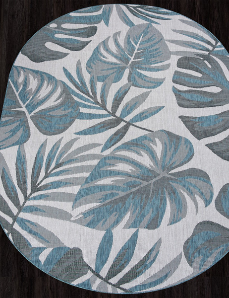 Изображение товара Циновка Merinos Kair S126-OVAL-BLUE (1.2х1.7)