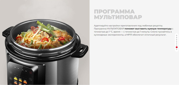 Изображение товара Мультиварка-скороварка Redmond MP111 (черный)