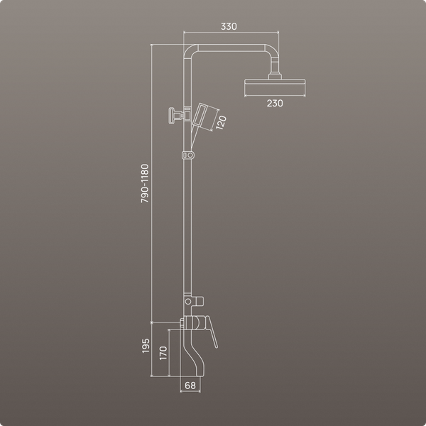 Изображение товара Душевая система со смесителем РМС PL7CH-009DK