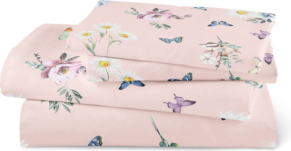 Изображение товара Простыня Samsara Бабочки на розовом 2сп Сат220ПрЦ-7
