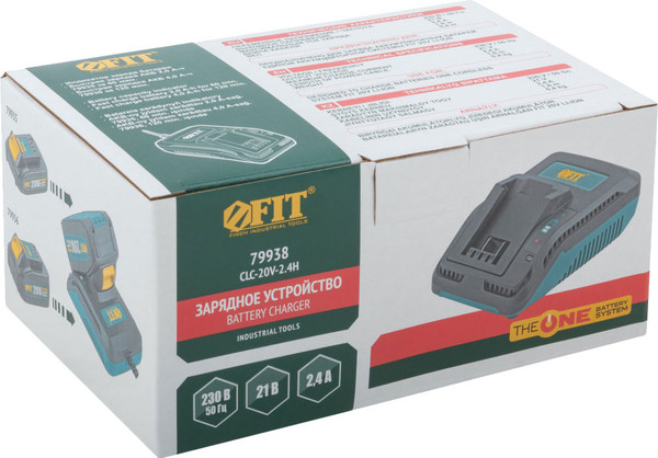 Изображение товара Зарядное устройство для электроинструмента FIT 21В 2.4А 0.4кг / 79938