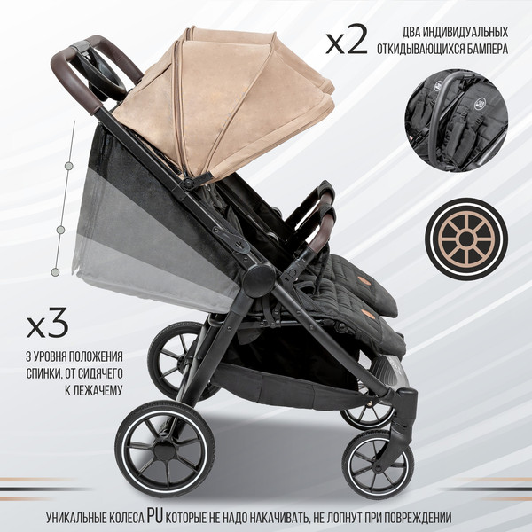 Изображение товара Детская прогулочная коляска Sweet Baby Donna (бежевый)