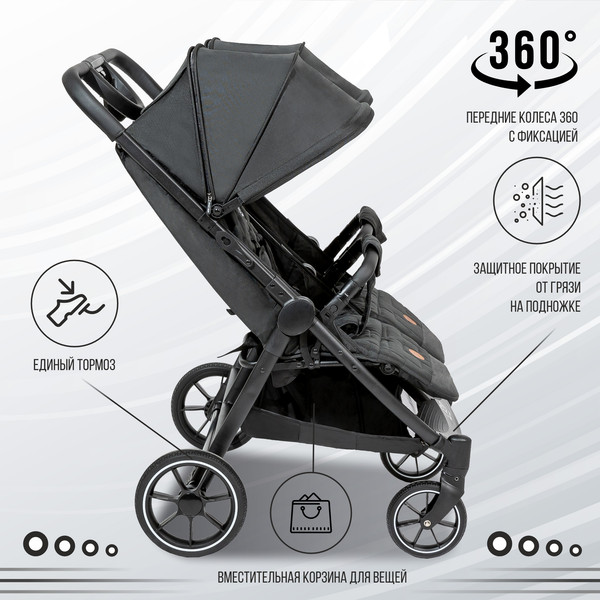 Изображение товара Детская прогулочная коляска Sweet Baby Donna (черный)