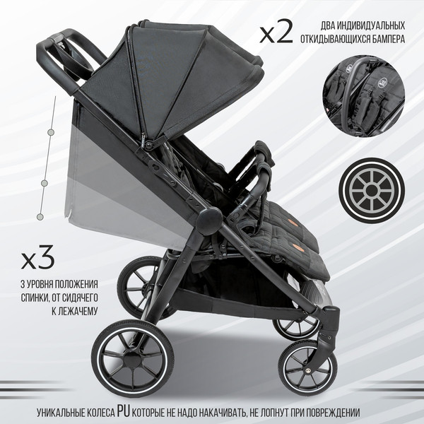 Изображение товара Детская прогулочная коляска Sweet Baby Donna (черный)