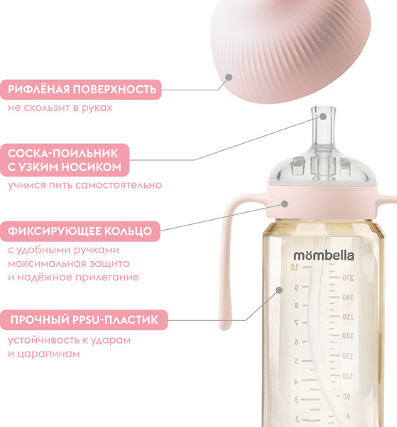 Изображение товара Поильник Mombella Classic / 01836 (розовый)