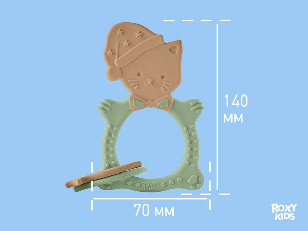 Изображение товара Прорезыватель для зубов ROXY-KIDS Meow Teether / RMT-006 (оливковый)