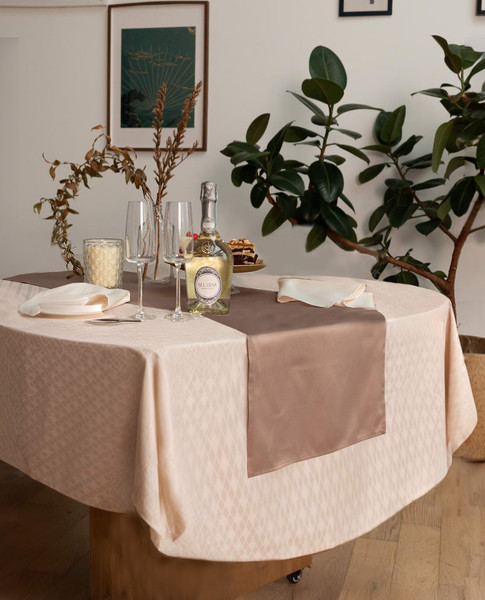 Изображение товара Скатерть Sofi de Marko Катрин круглая 160см / СК-КТб-Д160 (бежевый)