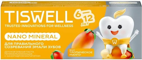 Изображение товара Зубная паста Tiswell Тропическое манго Детская с 6 лет (60г)