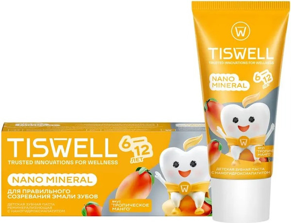 Изображение товара Зубная паста Tiswell Тропическое манго Детская с 6 лет (60г)