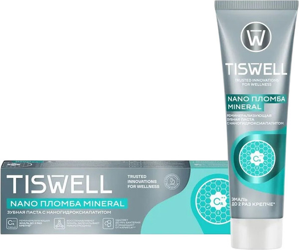 Изображение товара Зубная паста Tiswell Реминерализующая с наногидроксиапатитом (110г)