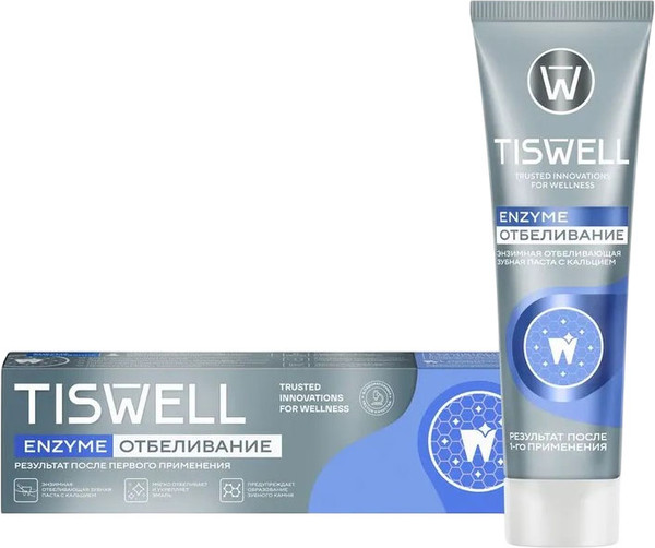Изображение товара Зубная паста Tiswell Энзимная отбеливающая с кальцием (110г)