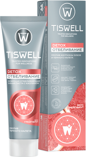 Изображение товара Зубная паста Tiswell Вкус грейпфрута отбеливающая с каолином (110г)
