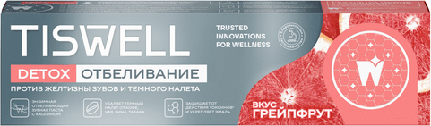 Изображение товара Зубная паста Tiswell Вкус грейпфрута отбеливающая с каолином (110г)