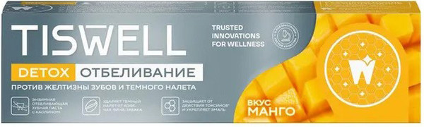 Изображение товара Зубная паста Tiswell Вкус манго отбеливающая с каолином (110г)