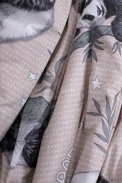 Изображение товара Комплект постельного белья Milanika Панды Евро (бязь)