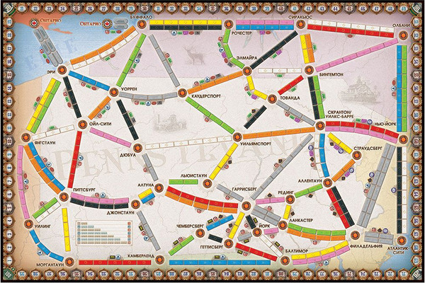 Изображение товара Дополнение к настольной игре Мир Хобби Ticket to Ride. Великобритания и Пенсильвания / 952052
