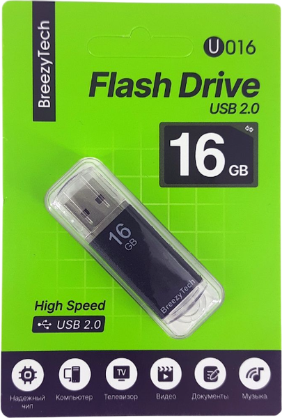 Изображение товара USB flash накопитель BreezyTech U016 16GB (черный)