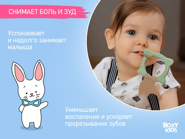 Изображение товара Прорезыватель для зубов ROXY-KIDS Fox / RBT20033 (оливковый)