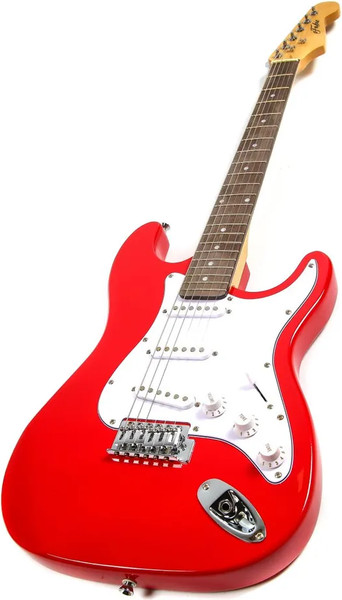 Изображение товара Электрогитара Fabio ST100 RD Metall Colbox (с комплектом аксессуаров)