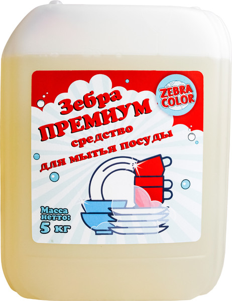 Изображение товара Средство для мытья посуды Zebracolor Зебра Премиум (5кг)