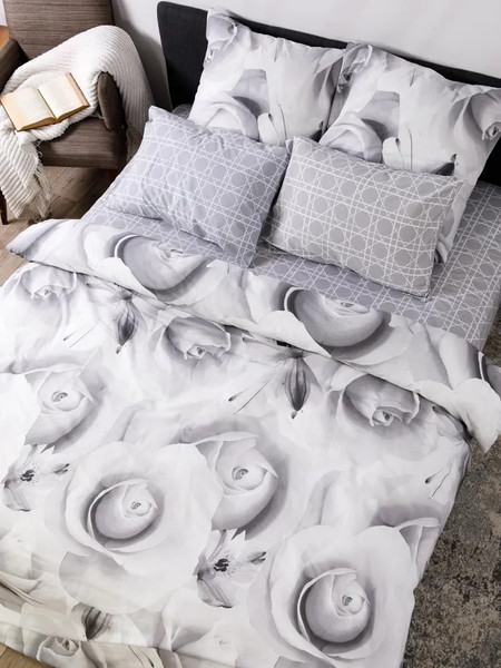 Изображение товара Комплект постельного белья Luisa de Rizzo Розы 1.5сп 70959-1+70960-1 (наволочки 50x70)