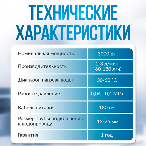 Изображение товара Проточный водонагреватель Atlanta ATH-7440 (серебристый)