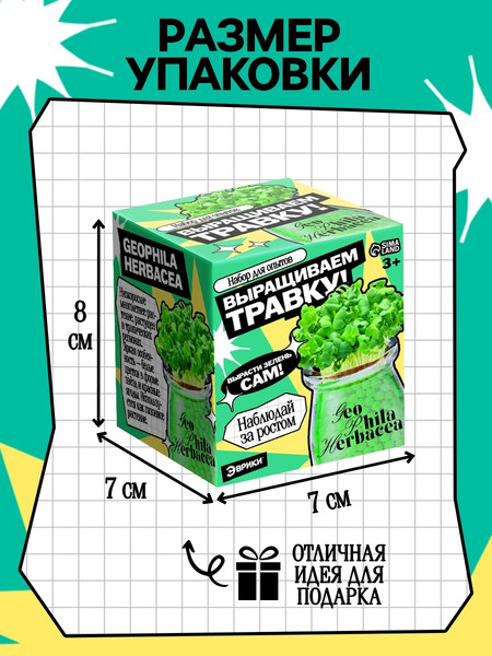 Изображение товара Набор для выращивания растений Эврики Выращиваем травку / 10762665 (зеленый)