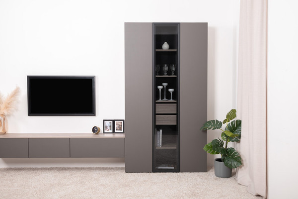 Изображение товара Шкаф-пенал с витриной Mobi Роквуд 16.322.04 (эмили блаш U9135)