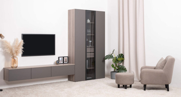 Изображение товара Шкаф-пенал Mobi Роквуд 16.322.03 (эмили блаш U9135/графит мягкая шагрень 2998 ПВХ)