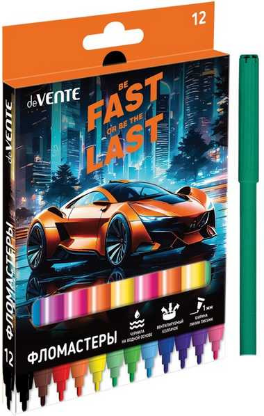 Изображение товара Фломастеры deVente Fast Or Last / 5081532 (12цв)