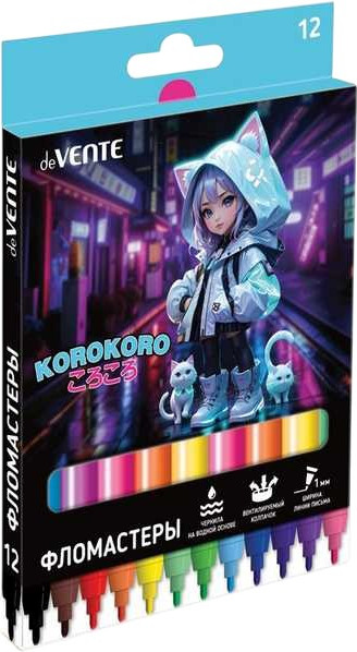 Изображение товара Фломастеры deVente Korokoro / 5081530 (12цв)