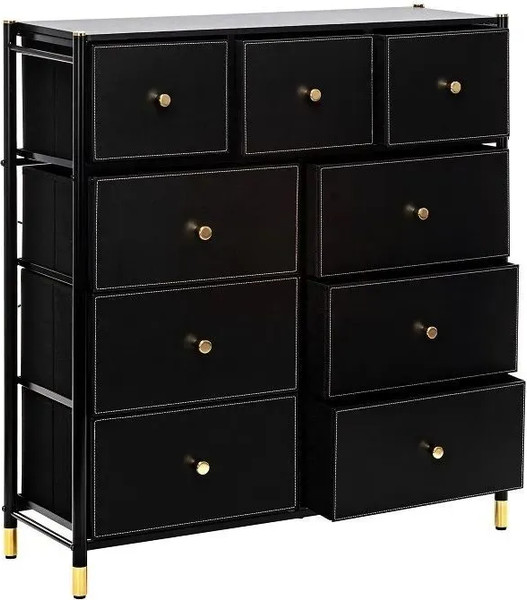 Изображение товара Комод Импэкс Нирита/Хайди 9 ящиков (черный)