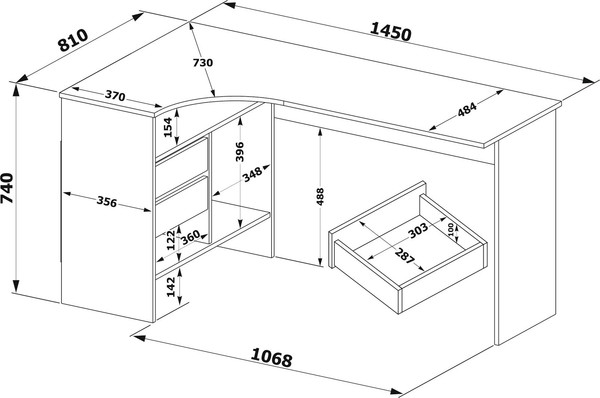 Изображение товара Компьютерный стол Сокол-Мебель СПм-25 (левый, венге)