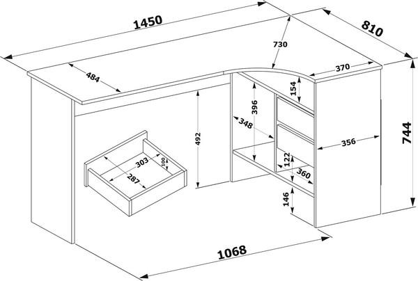 Изображение товара Компьютерный стол Сокол-Мебель СПм-25 (правый, венге)
