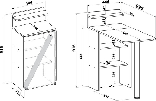 Изображение товара Письменный стол Сокол-Мебель СП-19 (бетон)