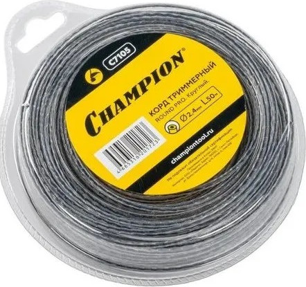 Изображение товара Леска для триммера Champion Round PRO 2.4мм / C7105 (50м)