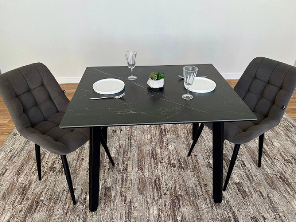 Изображение товара Обеденный стол ДСВ Граф 100x80 (черный)