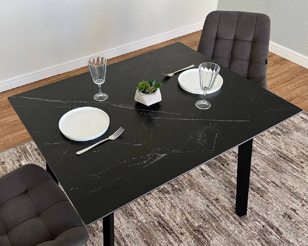 Изображение товара Обеденный стол ДСВ Граф 100x80 (черный)