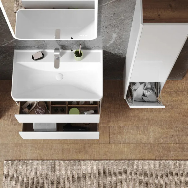 Изображение товара Тумба с умывальником Briz Сенсе 80 / 248 03-18080-20 00 БЕЛ