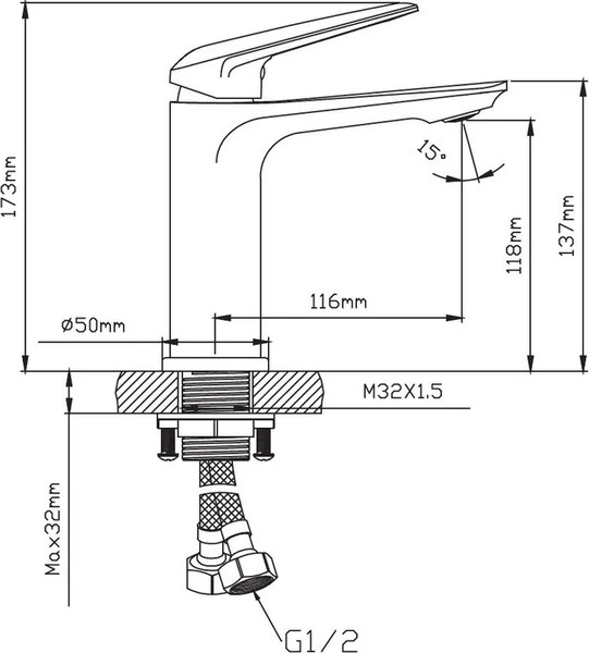 Изображение товара Смеситель Diadonna D171-10W