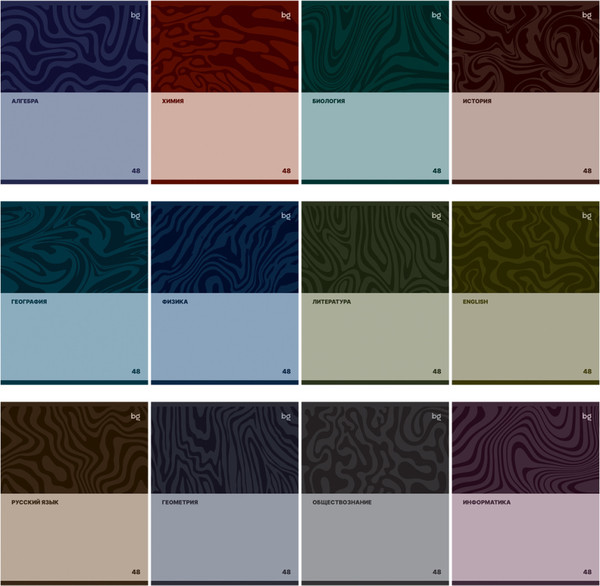 Изображение товара Набор предметных тетрадей BG Single Colour / ТПК5ск48 63721 (12шт)