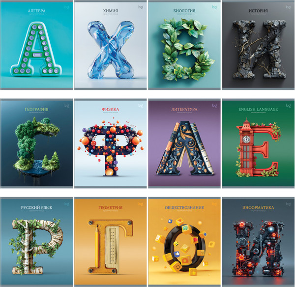 Изображение товара Набор предметных тетрадей BG Заглавные-главные / ТПК5ск48 63720 (12шт)