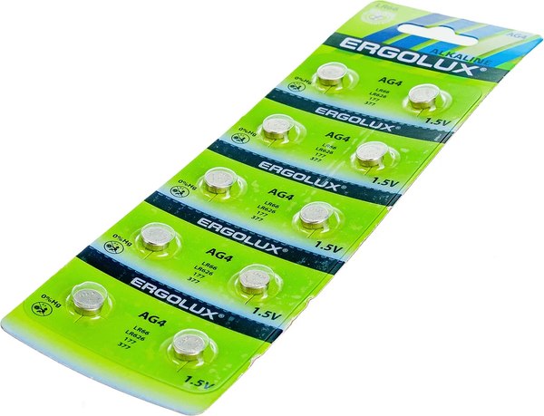 Изображение товара Комплект батареек Ergolux AG 4 BL-10 / 14315