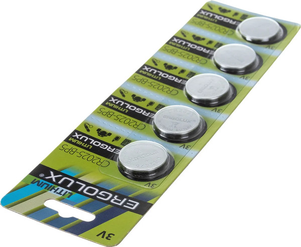 Изображение товара Комплект батареек Ergolux CR2025 BL-5 / 12050 (5шт)