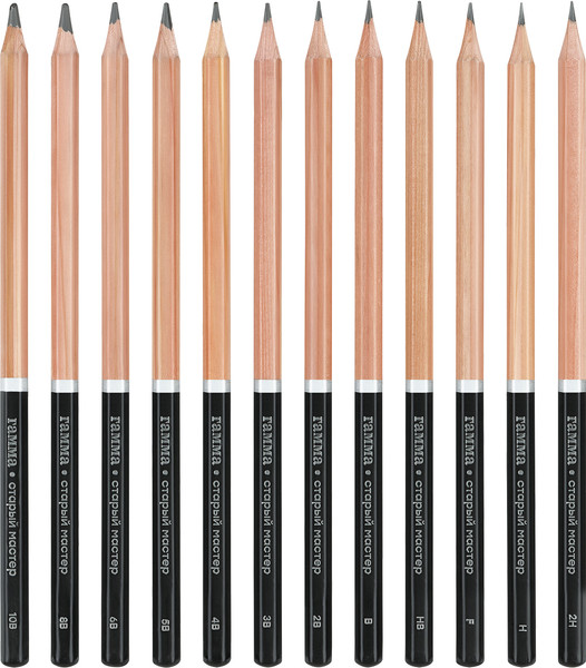 Изображение товара Набор простых карандашей ГАММА 130422_10B-2H (12шт)