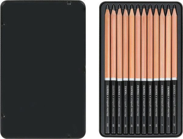 Изображение товара Набор простых карандашей ГАММА 130422_10B-2H (12шт)