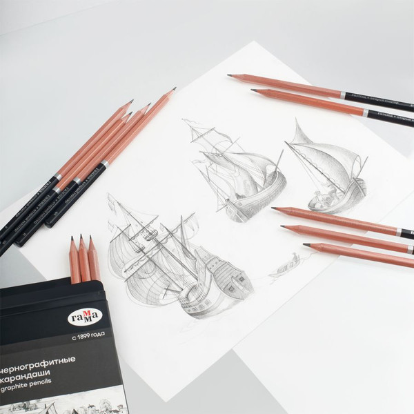 Изображение товара Набор простых карандашей ГАММА 130422M_4B-6H (12шт)