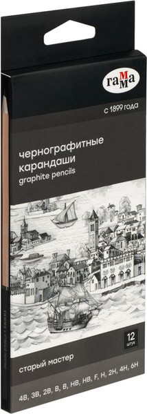 Изображение товара Набор простых карандашей ГАММА 130422M_4B-6H (12шт)