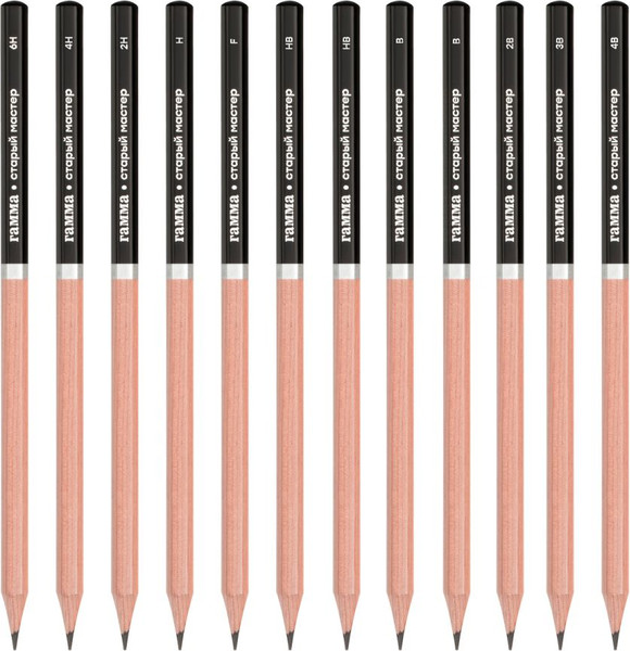 Изображение товара Набор простых карандашей ГАММА 130422M_4B-6H (12шт)