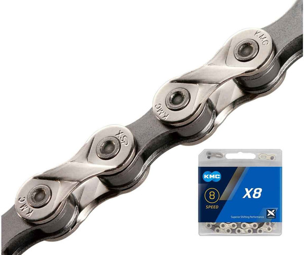 Изображение товара Цепь для велосипеда KMC X8 1/2 X3/32 X116L / X8-116SLGR